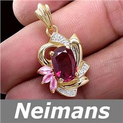 Vintage 1.75 ct Green Sapphire & Diamond Ring 14kt Gold