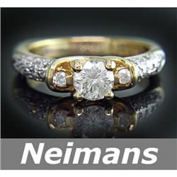 Neimans 1.00 ct Sapphire & Diamond Cross Pendant 14kt