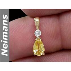 Neimans USGL Certified .75 ct Amethyst Pendant 14k Gold