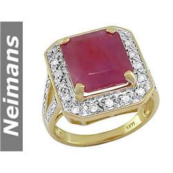 Neimans Gem .75 ct Emerald & Diamond Ring 14k Gold USGL