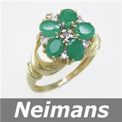 Certified 3.25 ct Emerald & Diamond Bracelet 14K Gold