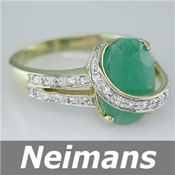 Certified Gem 3.25 ct Aquamarine & VS Diamond Ring 14kt