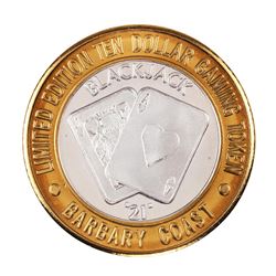 .999 Silver Barbary Coast Las Vegas, Nevada $10 Casino Limited Edition Gaming Token