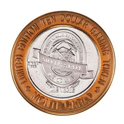 .999 Fine Silver Monte Carlo Las Vegas, Nevada $10 Limited Edition Gaming Token