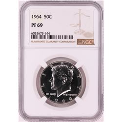 1964 Proof Kennedy Half Dollar Coin NGC PF69