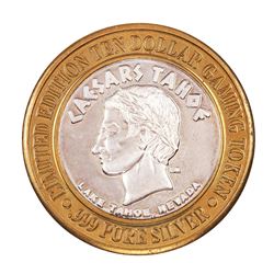 .999 Fine Silver Caesars Tahoe Lake Tahoe, Nevada $10 Limited Edition Gaming Token