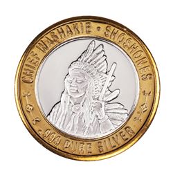 .999 Silver Chief Washakie $10 Casino Limited Native American Series Gaming Token