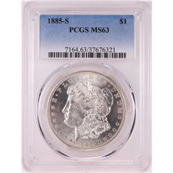 1885-S $1 Morgan Silver Dollar Coin PCGS MS63