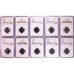 Set of 1955-1964 Proof Jefferson Nickel Coins NGC PF68