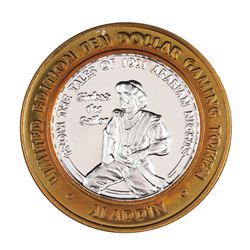 .999 Fine Silver Aladdin Resort & Casino Las Vegas $10 Limited Edition Gaming Token