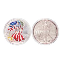 Lot of 1999 & 2006 Painted $1 American Silver Eagle Coins