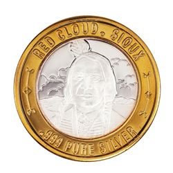 .999 Silver Red Cloud Sioux $10 Casino Limited Native American Series Gaming Token