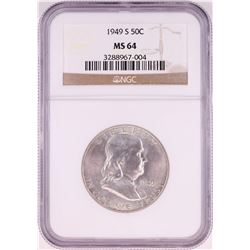 1949-S Franklin Half Dollar Coin NGC MS64