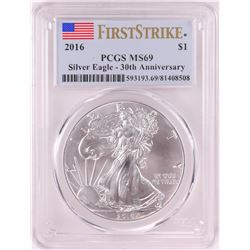2016 $1 American Silver Eagle Coin PCGS MS69 First Strike