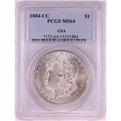 1884-CC $1 Morgan Silver Dollar Coin PCGS MS64 GSA Hoard