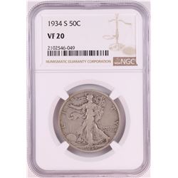 1934-S Walking Liberty Half Dollar Coin NGC VF20