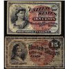 Image 1 : Lot of (2) Fourth Issue Fractional Currency Notes