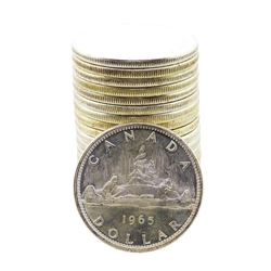 Roll of (20) Brilliant Uncirculated 1965 Canadian Silver Dollar Coins