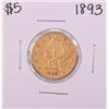 Image 1 : 1893 $5 Liberty Head Half Eagle Gold Coin