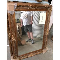 Ornate Gilt Wood Beveled Mirror