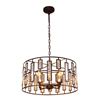 Image 1 : Modern Rubbed Bronze & Crystal Inverted Ceiling Pendant Light