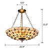 Image 4 : Mosaic-Style Stained Glass Inverted Ceiling Pendant Light