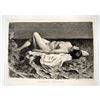 Image 1 : 19thc Russian Artist, Resting Sea Nymph Nude Etching