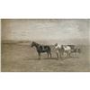 Image 1 : Vintage c1920â€™s half-tone print, #1004 Horses and Cart on a Beach