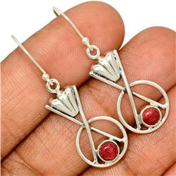 Norwegian Pink Thulite & Sterling Silver Earrings