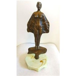 Vintage Art Nouveau Bronze Sculpture, Signed Nude