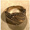 Image 1 : Gold Over Sterling Diamond Chip Cocktail Ring