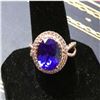 Image 1 : 5.38ct. Lab-created Blue Topaz & Crystal Silver Plated Cocktail Ring