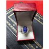 Image 5 : 5.38ct. Lab-created Blue Topaz & Crystal Silver Plated Cocktail Ring