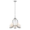 Image 2 : Art Deco Style Nickel 5-Light Chandelier