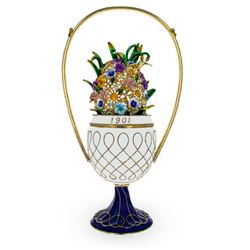 Basket of Flowers Russian Royal Trinket Jewel Box Egg