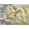 Image 1 : 1920's Mountain Lion, Color Lithograph Print