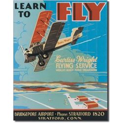 Learn To Fly Metal Garage Pub Bar Sign