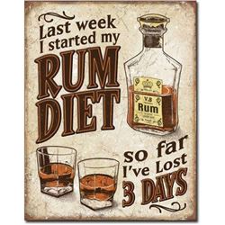 Rum Diet Metal Pub Bar Sign