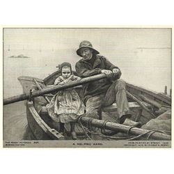Vintage c1920â€™s Half-tone Print, #596 A Helping Hand