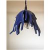 Image 1 : Free Form Blue Fused Glass Plug-In Pendant Light