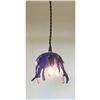 Image 3 : Free Form Blue Fused Glass Plug-In Pendant Light