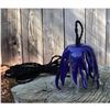 Image 4 : Free Form Blue Fused Glass Plug-In Pendant Light
