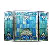 Image 2 : Tiffany-style Art Glass Shell Theme Folding Fireplace Screen