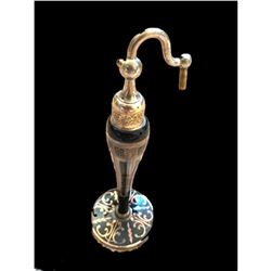c.1920's DeVilbiis Ebony Glass & Silver Overlay Perfume Atomizer