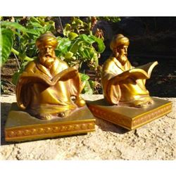 1920's Gilt Spelter Arab Scholar Bookends