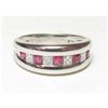 Image 1 : Estate 18K White Gold Ruby & Diamond Ring