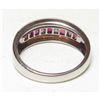 Image 3 : Estate 18K White Gold Ruby & Diamond Ring