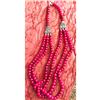 Image 1 : Natural Ruby Gemstone Beads Triple Stand Necklace