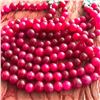 Image 4 : Natural Ruby Gemstone Beads Triple Stand Necklace