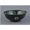 Image 3 : A BLACK & GREEN CABBAGE BOWL YONGZHENG MARK 17TH/C.